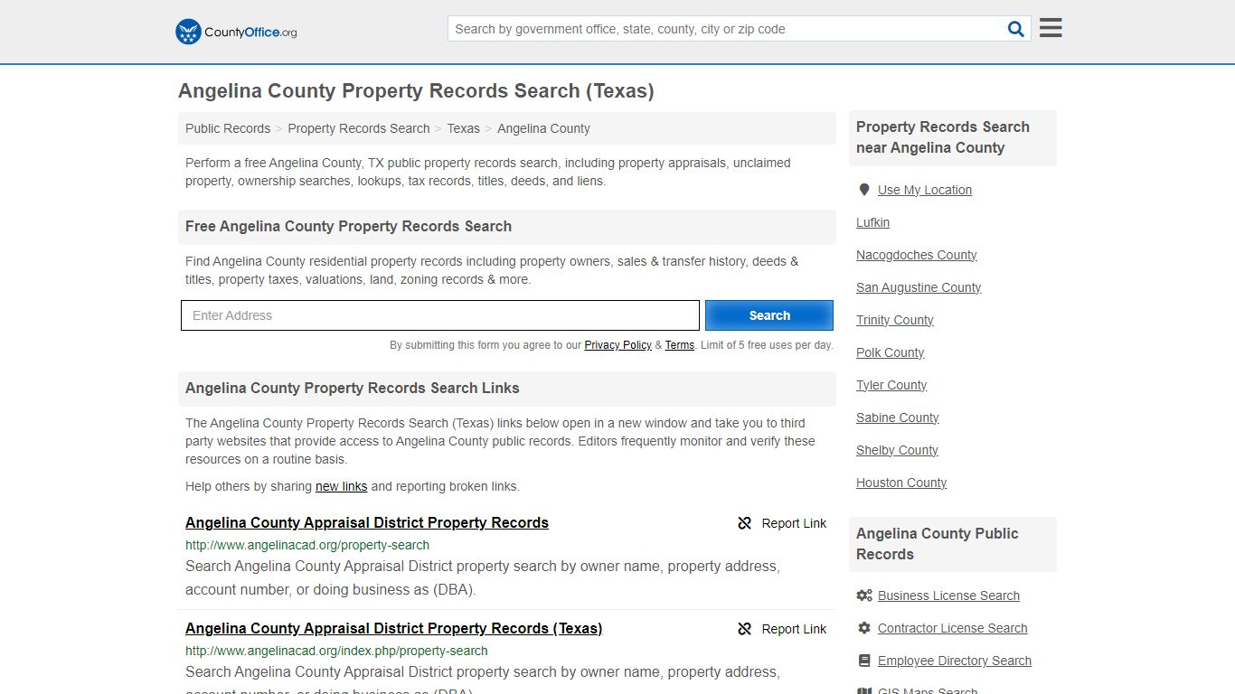 Angelina County Property Records Search (Texas) - County Office